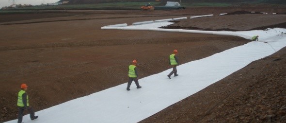 Geotextile used at a Waste Landfill